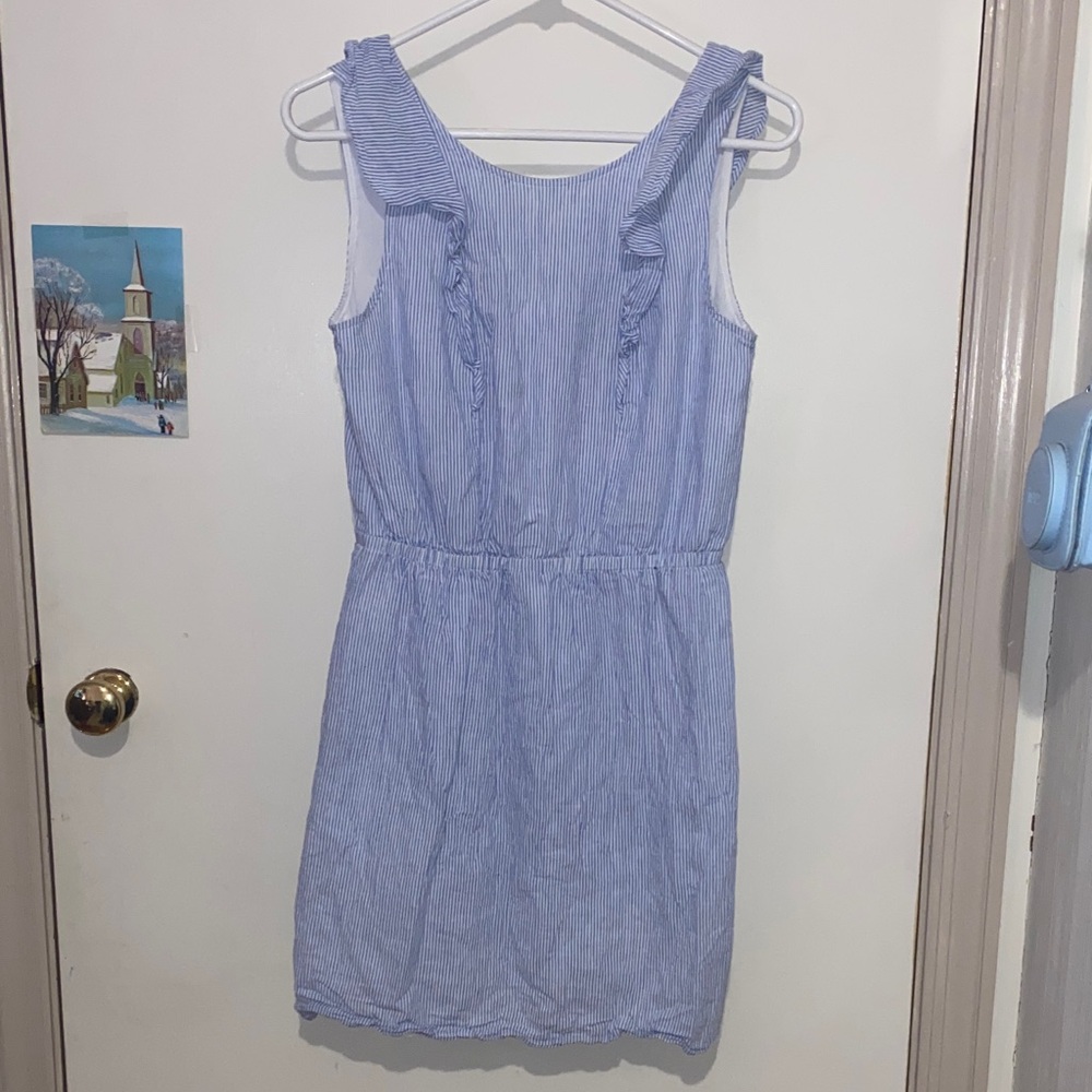 J. Crew Light Blue Ruffle Dress